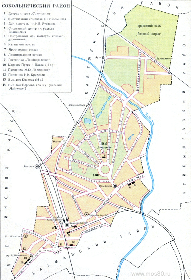Карта Сокольнического района
